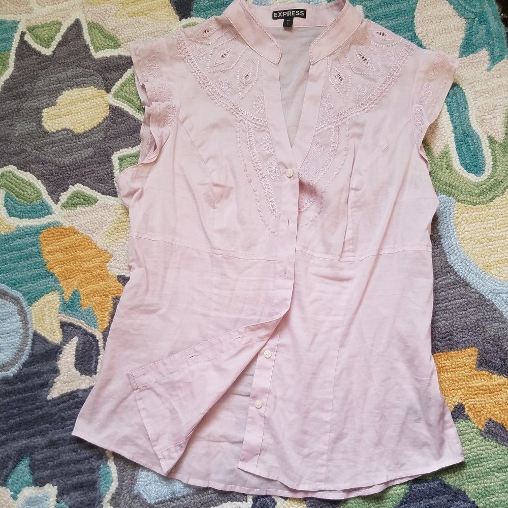 Pink Layering Button Down
